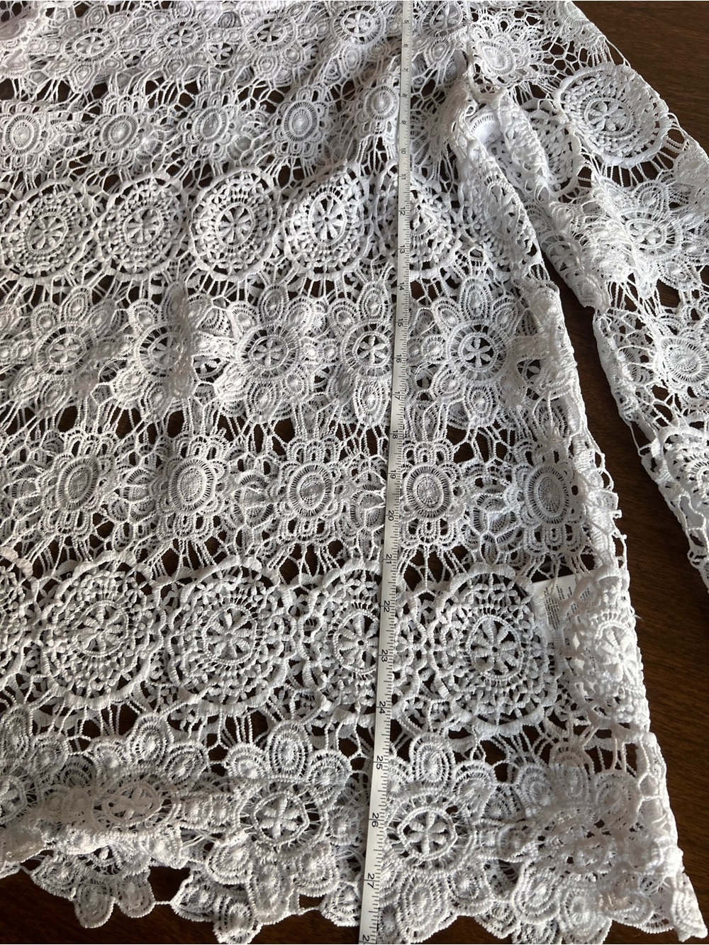 Anne Klein White Floral Crochet Lace Top Size S Boho Sheer Overlay Top Cottage - Picture 8 of 9